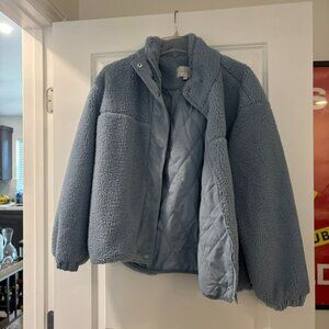 Love Tree Light Blue Sherpa Full Zip Jacket
